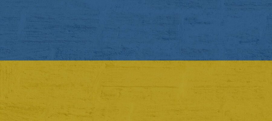 Blick auf die Flagge der Ukraine